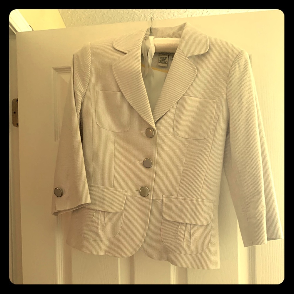 Blazer grey and white striped